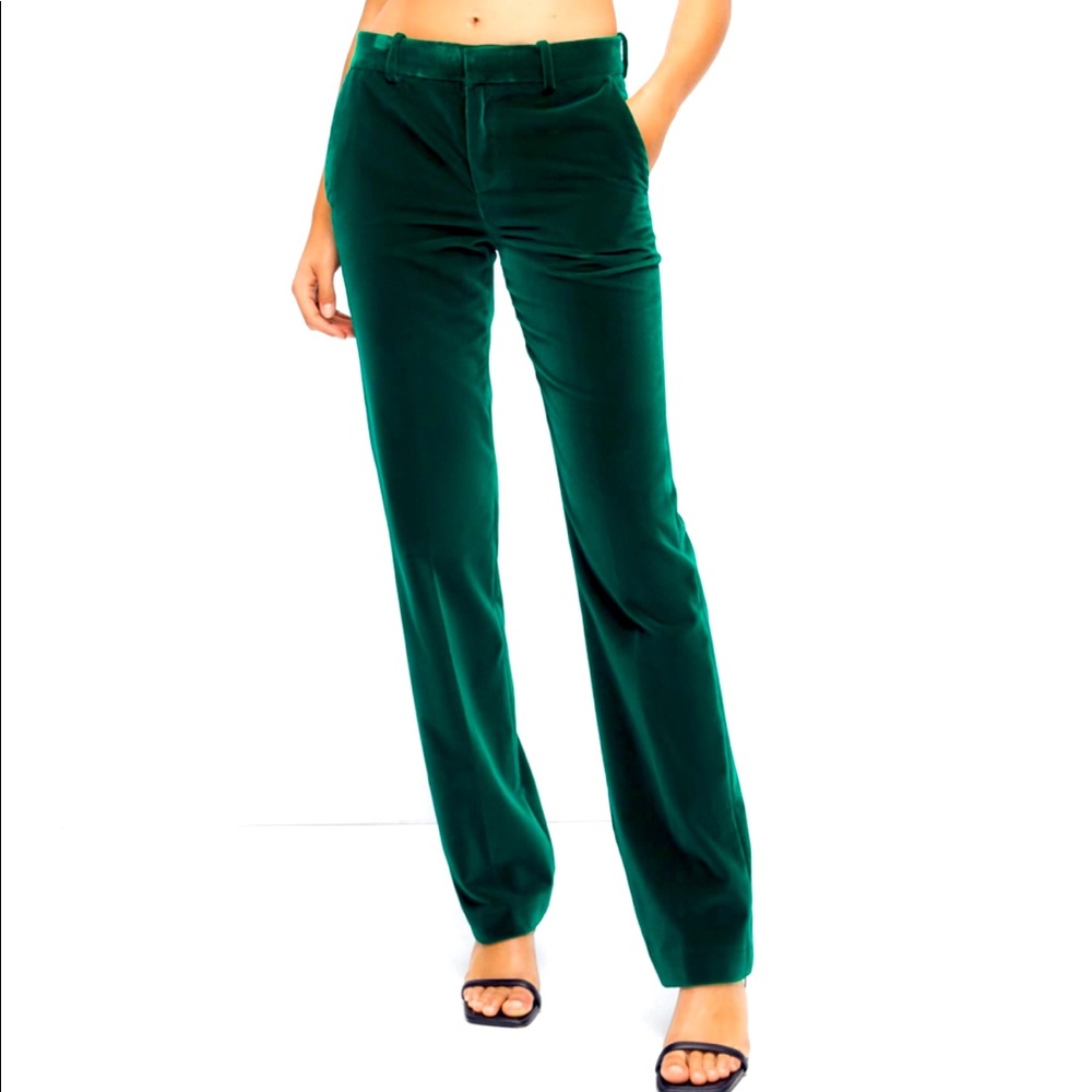NWT Zara straight leg velvet pants